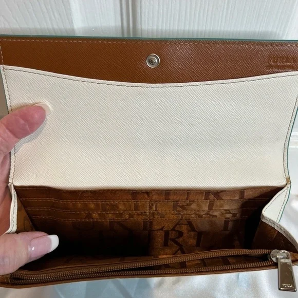 FURLA AUTHENTIC LONG BLUE ZIP AROUND WALLET - Picture 8 of 14